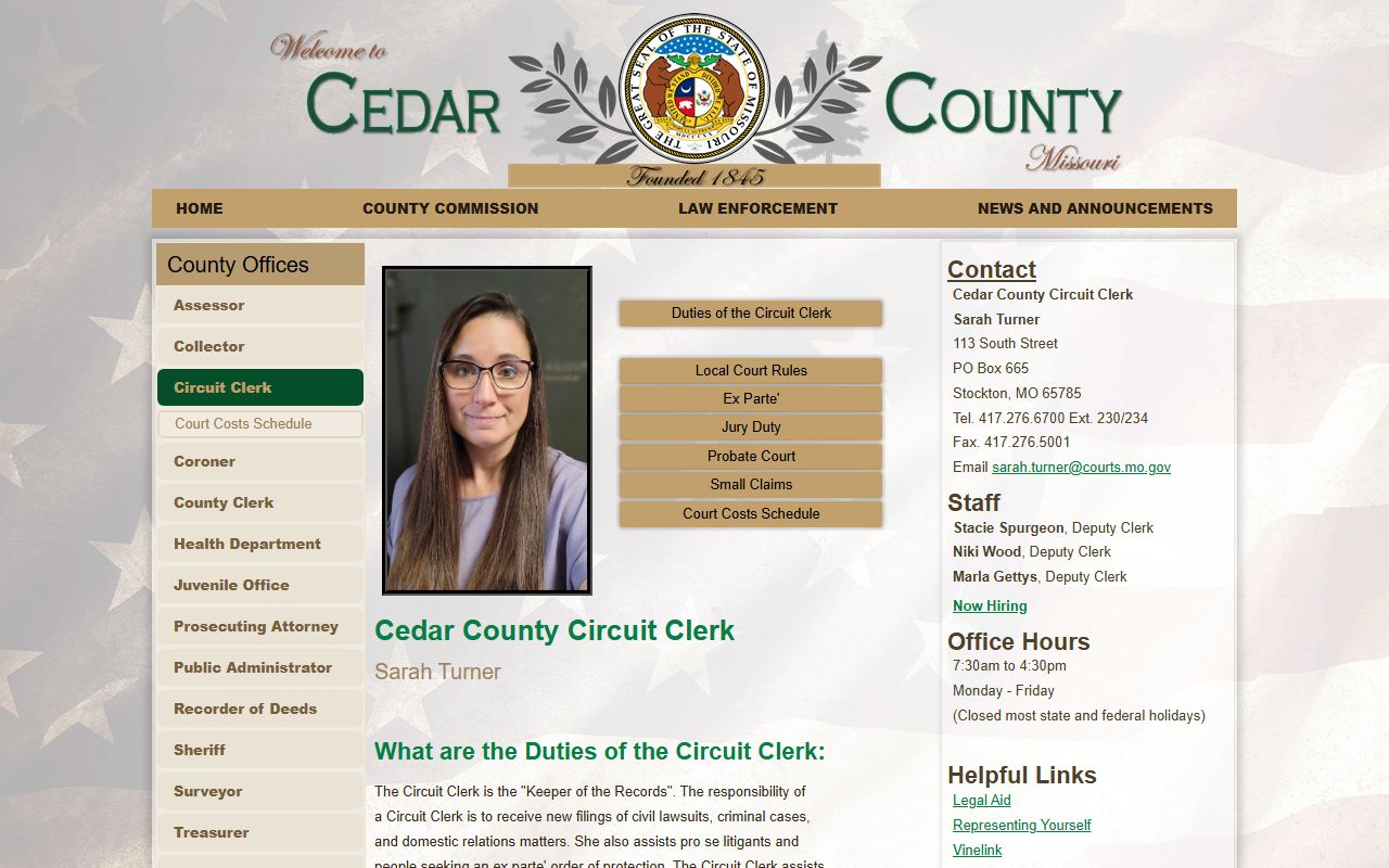 Cedar County felony records - Cedar County Circuit Clerk