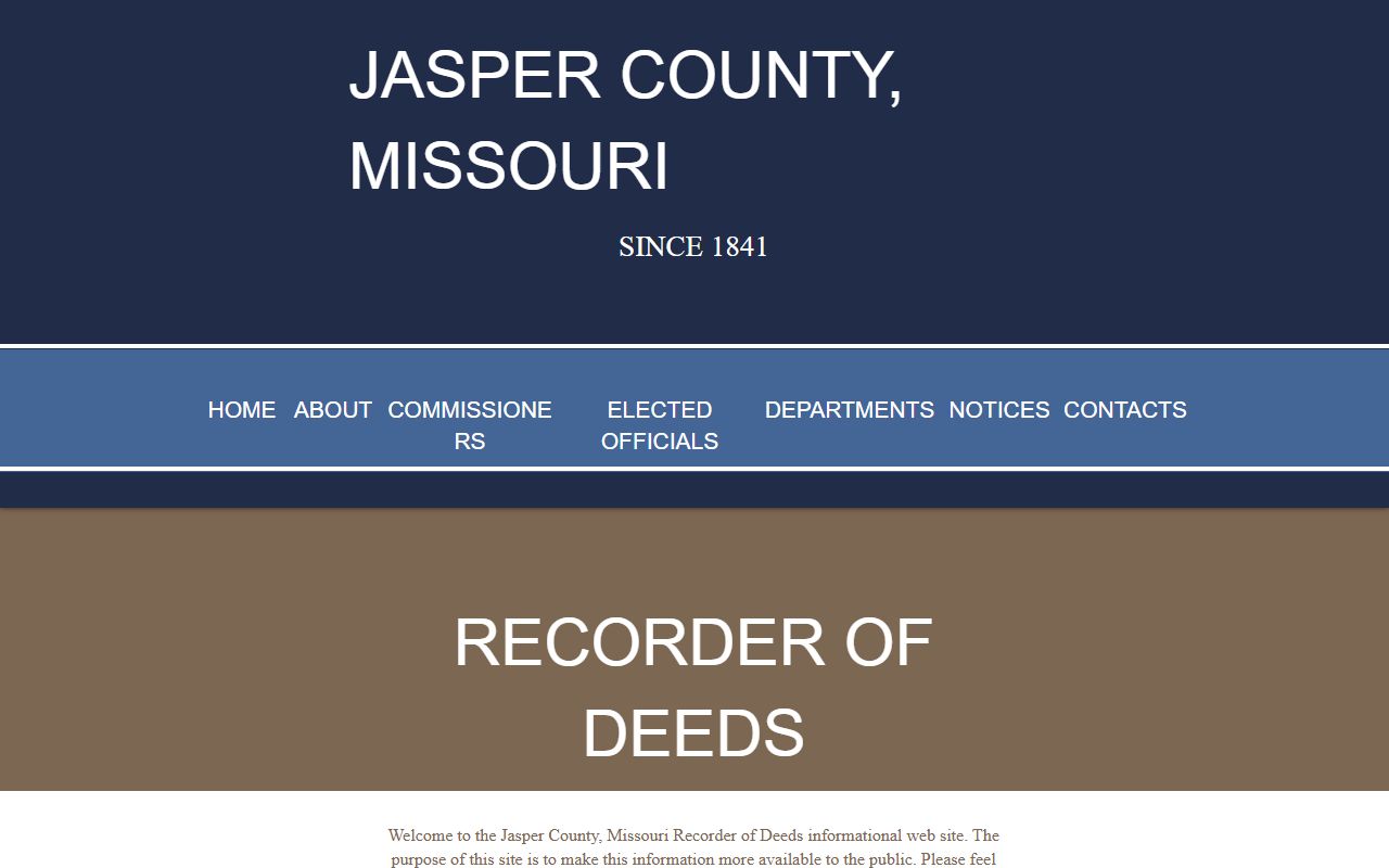 Jasper County felony records - Jasper County Recorder of Deeds