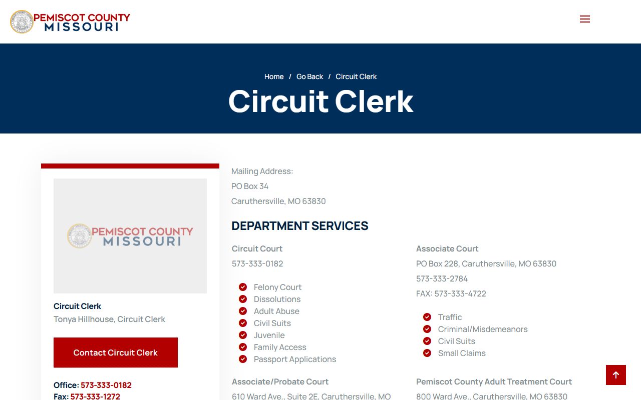 Pemiscot County felony records - Pemiscot County Circuit Clerk