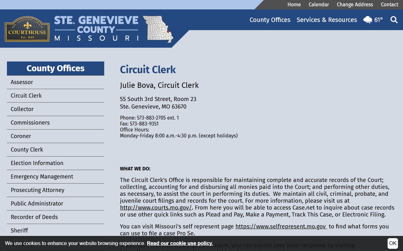 St. Clair County felony records - Ste. Genevieve County Circuit Clerk